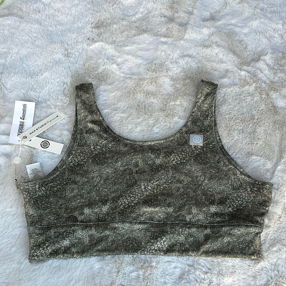 Max Studio performance reversible sports crop top